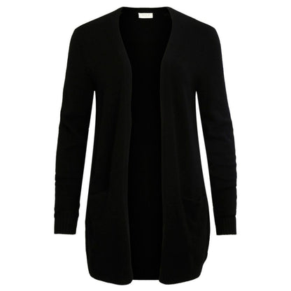 Vila Clothes – Schwarze Viskose-Strickjacke