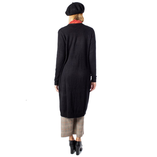 Vila Clothes – Schwarze Viskose-Strickjacke