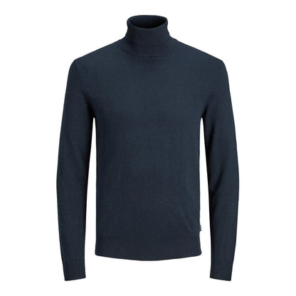 Jack Jones Blue Cotton Turtleneck