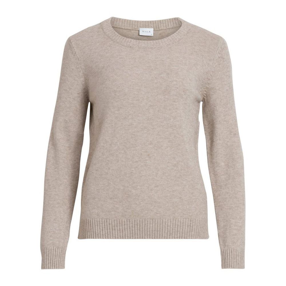 Vila Clothes – Beigefarbener Viskosepullover