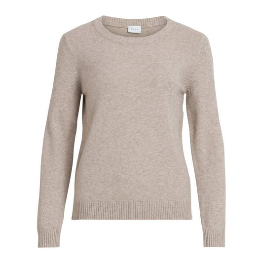 Vila Clothes – Beigefarbener Viskosepullover