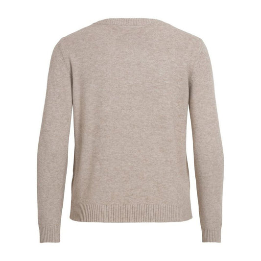 Vila Clothes – Beigefarbener Viskosepullover