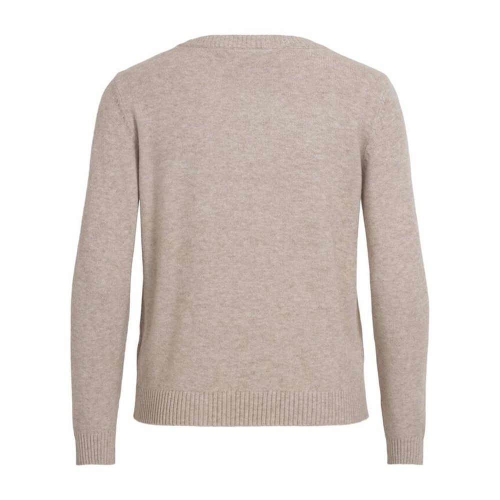 Vila Clothes – Beigefarbener Viskosepullover