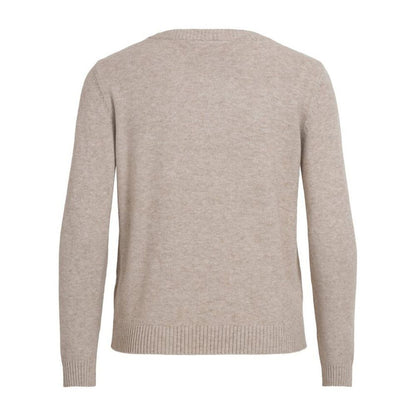 Vila Clothes – Beigefarbener Viskosepullover