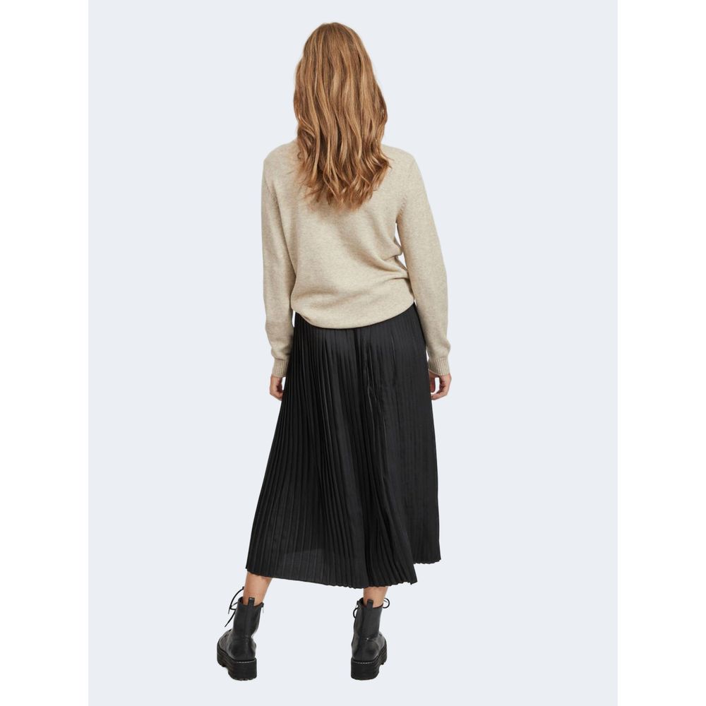Vila Clothes – Beigefarbener Viskosepullover
