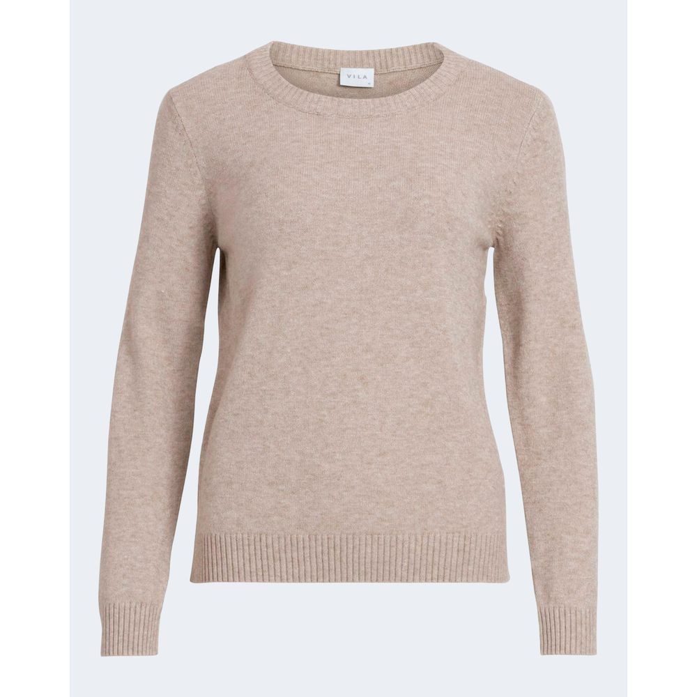 Vila Clothes – Beigefarbener Viskosepullover