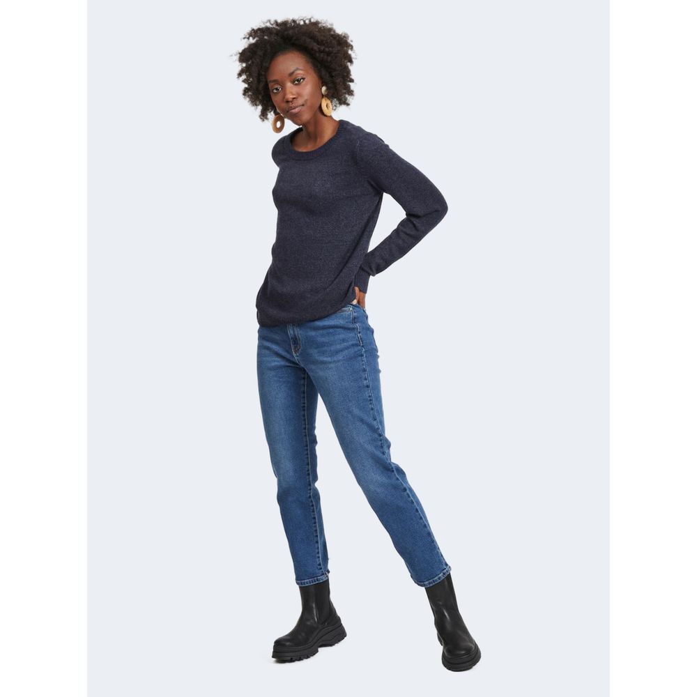 Vila Clothes – Blauer Viskosepullover
