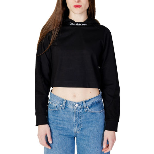 Calvin Klein Jeans – Schwarzes Viskose-Langarmshirt