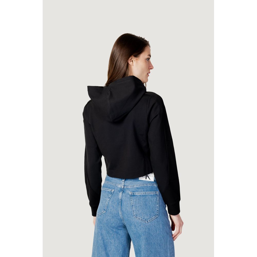 Calvin Klein Jeans – Schwarzes Viskose-Langarmshirt