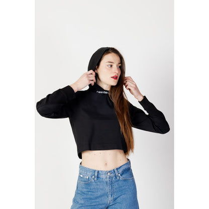 Calvin Klein Jeans – Schwarzes Viskose-Langarmshirt