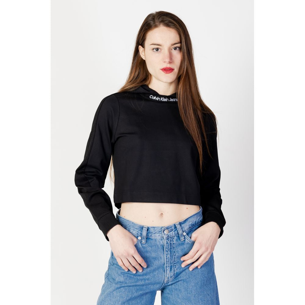 Calvin Klein Jeans – Schwarzes Viskose-Langarmshirt