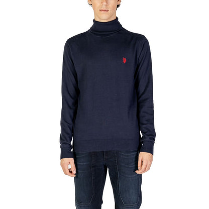 US POLO ASSN. Blauer Rollkragenpullover aus Baumwolle