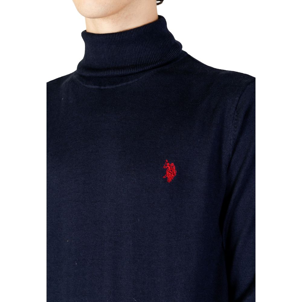US POLO ASSN. Blauer Rollkragenpullover aus Baumwolle
