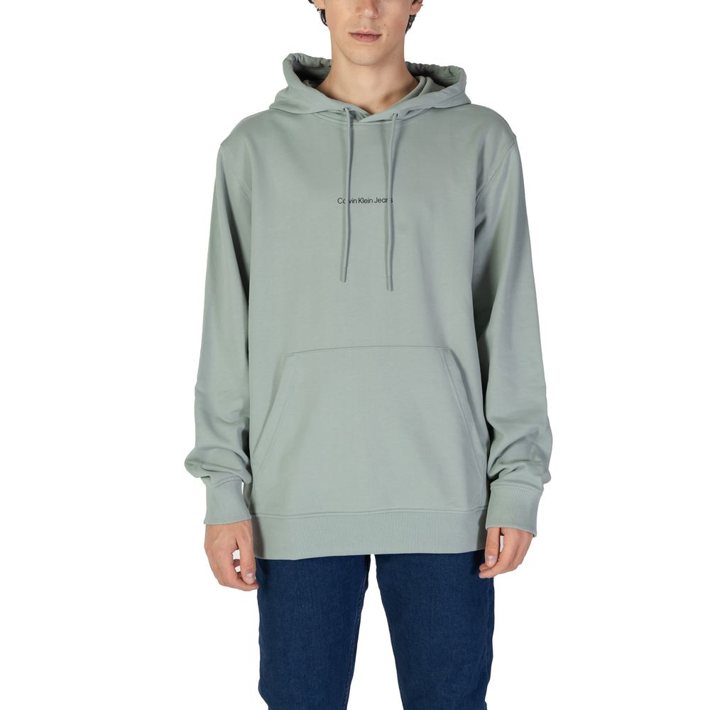 Calvin Klein Jeans – Grüner Kapuzenpullover aus Baumwolle