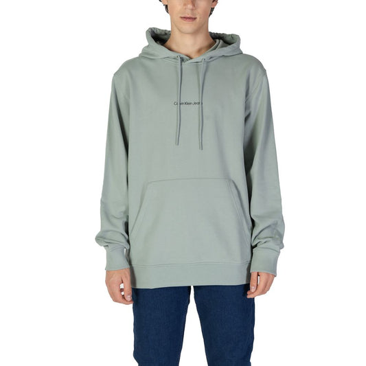 Calvin Klein Jeans – Grüner Kapuzenpullover aus Baumwolle