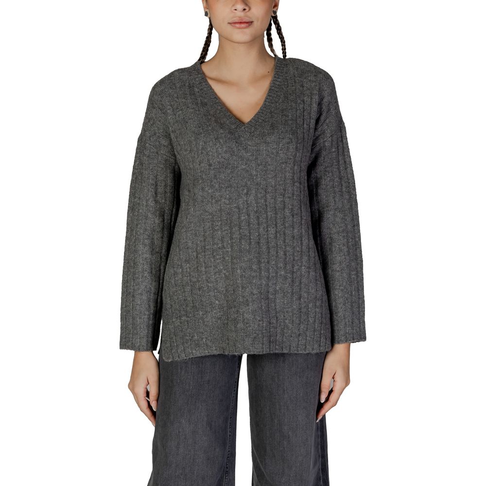 Vila Clothes Grauer Marabou-Pullover