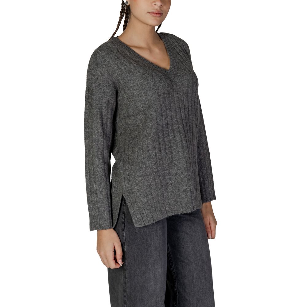 Vila Clothes Grauer Marabou-Pullover