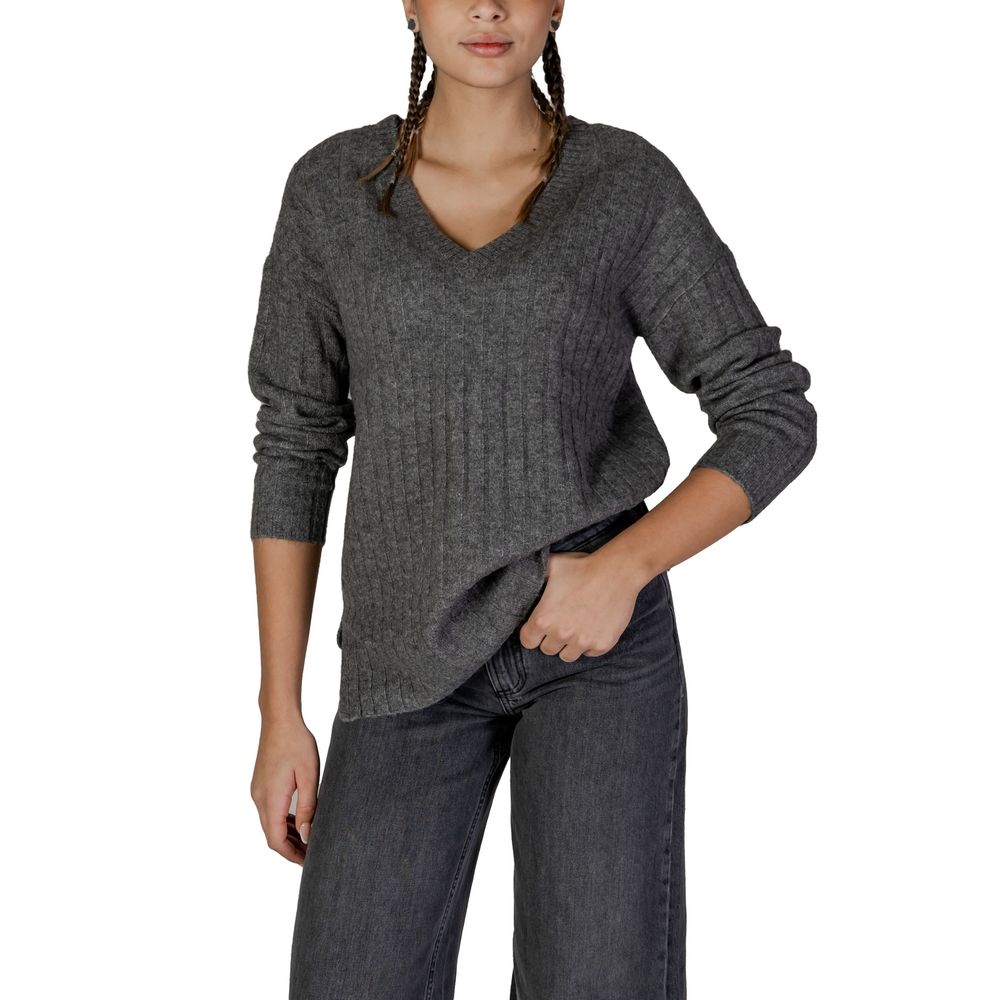 Vila Clothes Grauer Marabou-Pullover