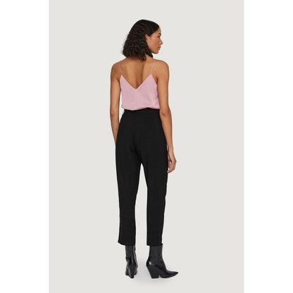 Vila Clothes – Schwarze, verkürzte Hose aus Viskose