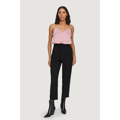Vila Clothes – Schwarze, verkürzte Hose aus Viskose