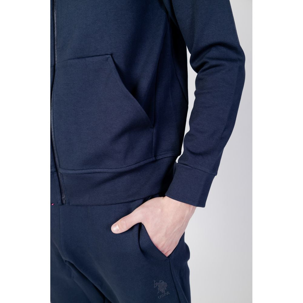 US POLO ASSN. Blauer Kapuzenpullover aus Baumwolle