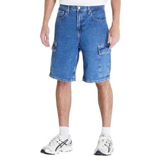 Calvin Klein Jeans – Blaue Baumwoll-Bermuda
