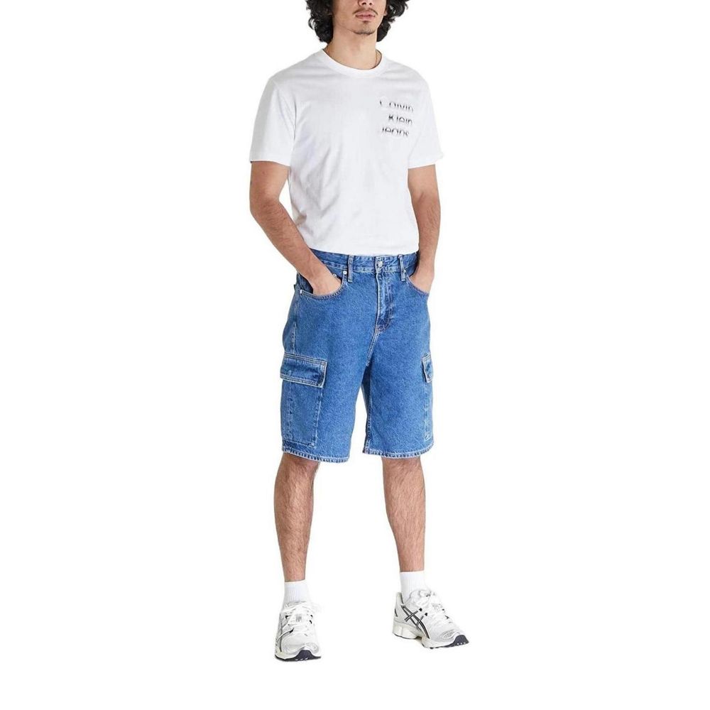 Calvin Klein Jeans – Blaue Baumwoll-Bermuda