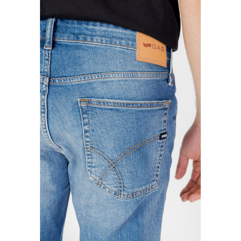 Gasblaue Baumwoll-Bermuda