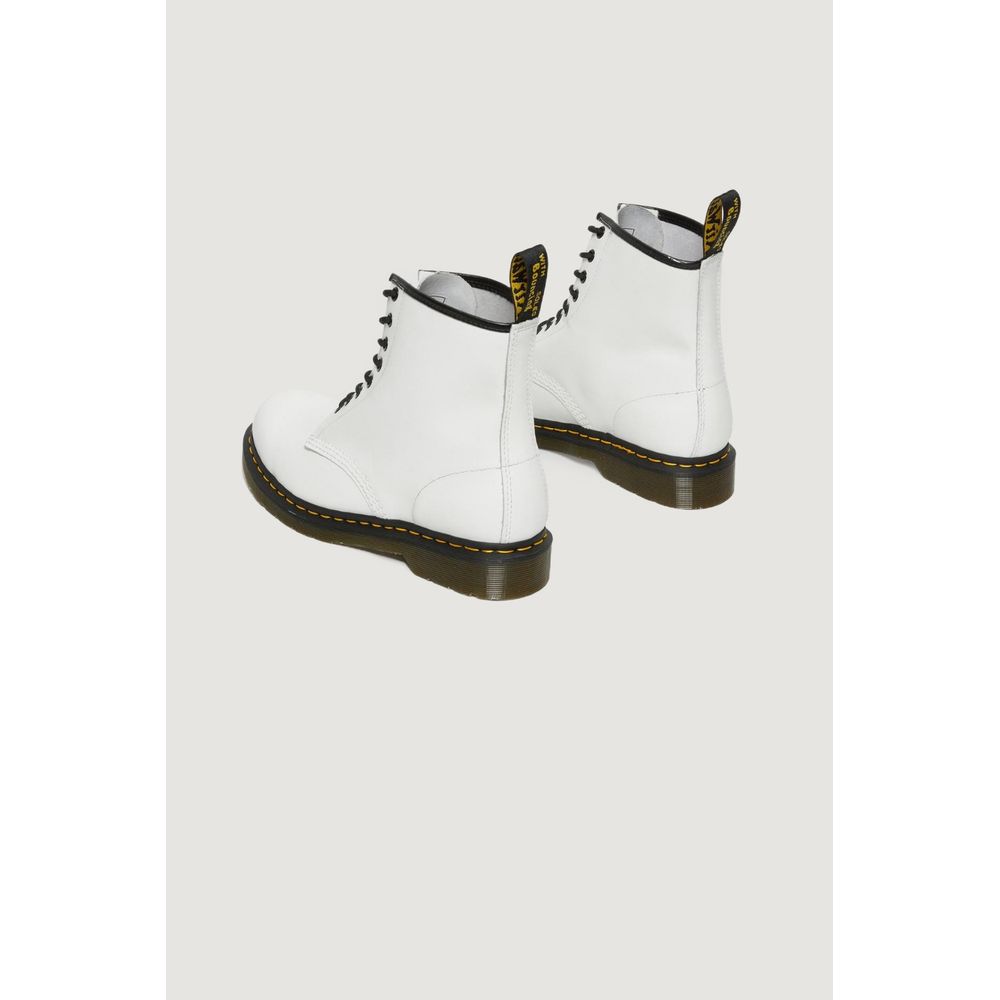 Dr. Martens White Leather Lace-Up Boots