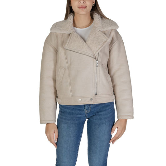 Vila Clothes Beige Kunstlederjacken & Mäntel