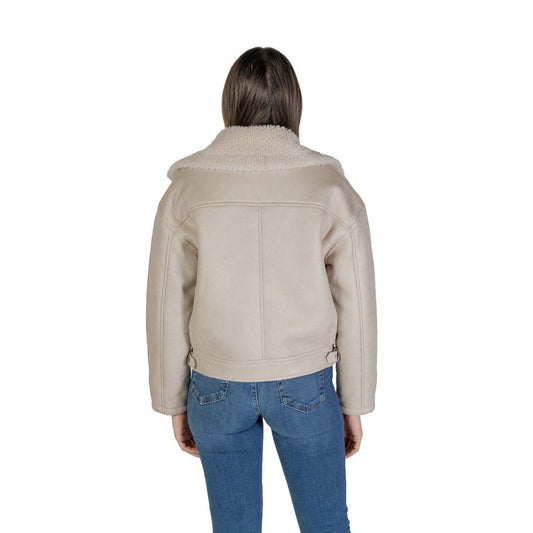Vila Clothes Beige Kunstlederjacken & Mäntel