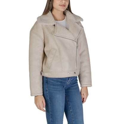 Vila Clothes Beige Kunstlederjacken &amp; Mäntel