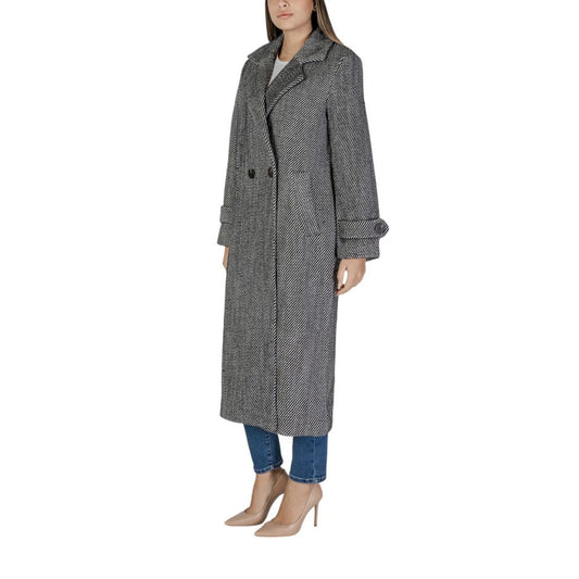 Vila Clothes – Schwarzer Polyestermantel