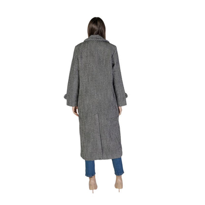 Vila Clothes – Schwarzer Polyestermantel