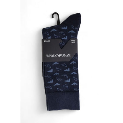 Emporio Armani Underwear – Blaue Baumwollsocke