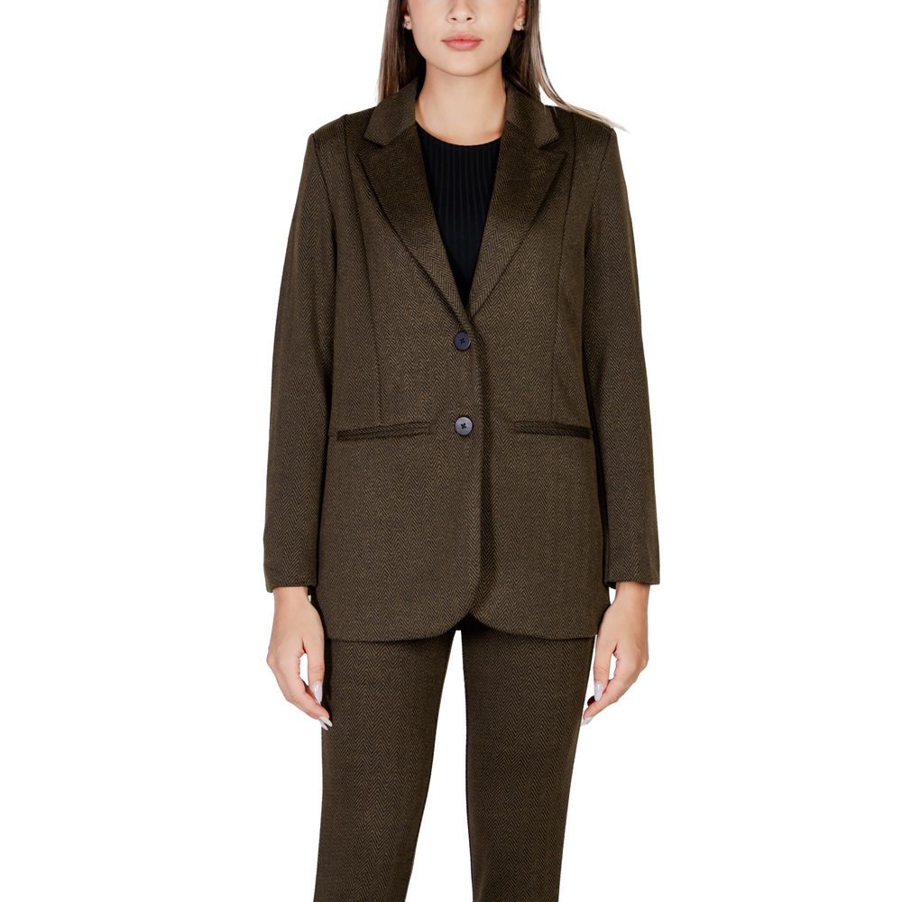 ICHI Green Polyester Blazer