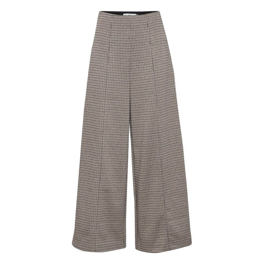 ICHI Beige Polyester Casual Pants