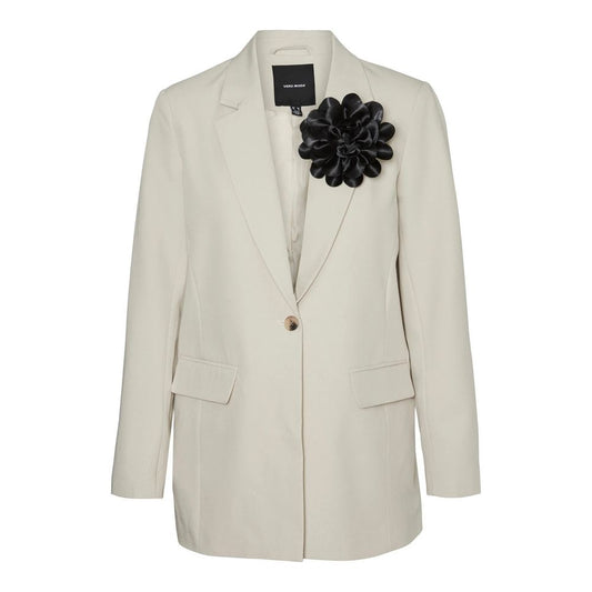 Vero Moda – Beigefarbener Polyester-Blazer