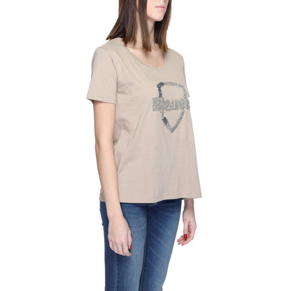 Blauer Beige Baumwoll-T-Shirt