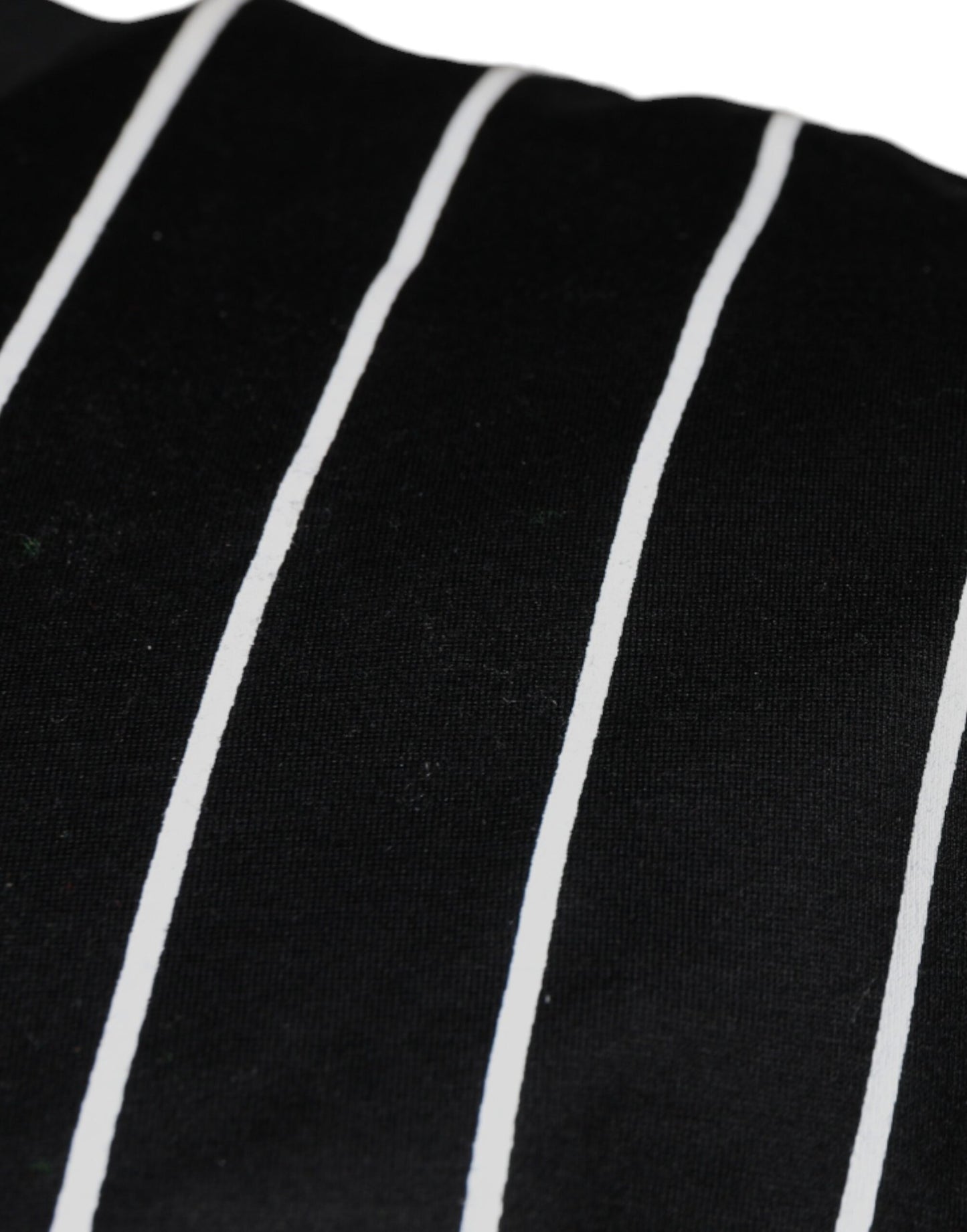 Dolce &amp; Gabbana – Schwarzes T-Shirt aus Baumwolle mit Polka Dots und Rundhalsausschnitt