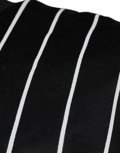 Dolce &amp; Gabbana – Schwarzes T-Shirt aus Baumwolle mit Polka Dots und Rundhalsausschnitt