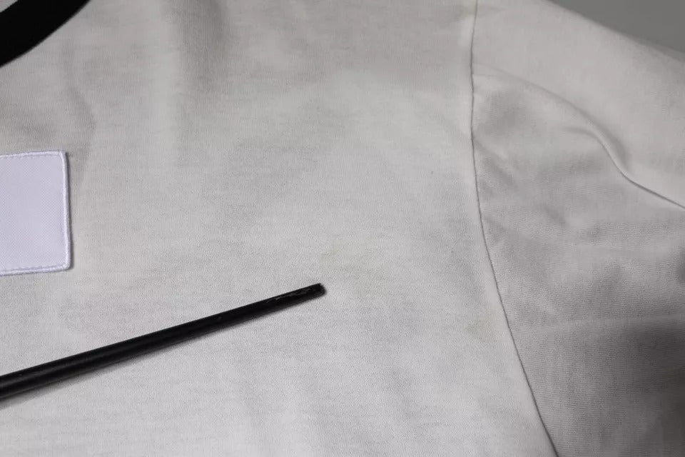 Dolce &amp; Gabbana Weißes Camouflage-T-Shirt aus Baumwolle mit Rundhalsausschnitt