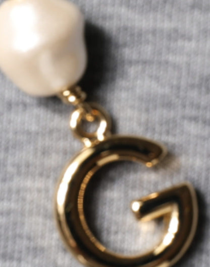 Dolce &amp; Gabbana – T-Shirt aus grauer Baumwollmischung mit Verzierung