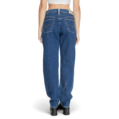 Replay Blue Cotton Mom Jeans
