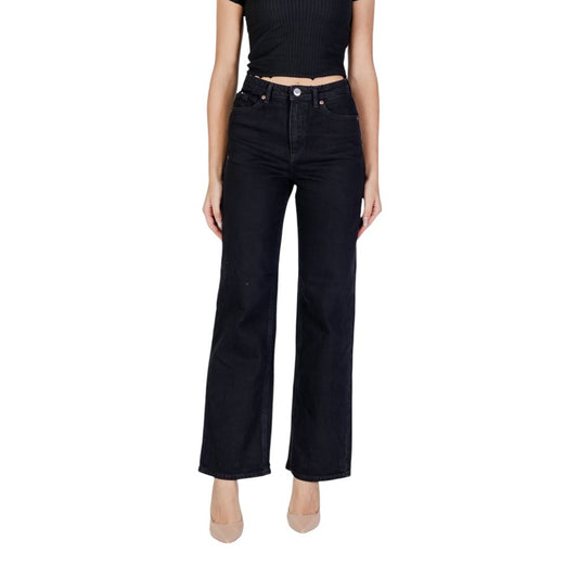 Vero Moda – Schwarze Mom-Jeans aus Baumwolle