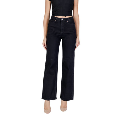 Vero Moda – Schwarze Mom-Jeans aus Baumwolle