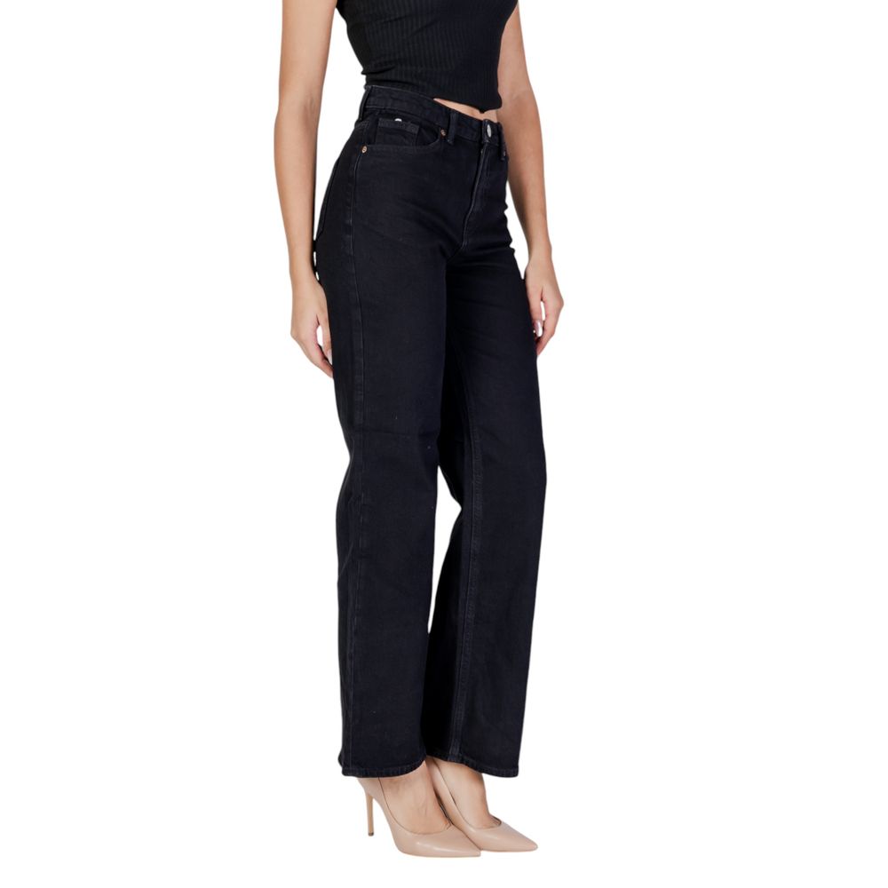 Vero Moda – Schwarze Mom-Jeans aus Baumwolle