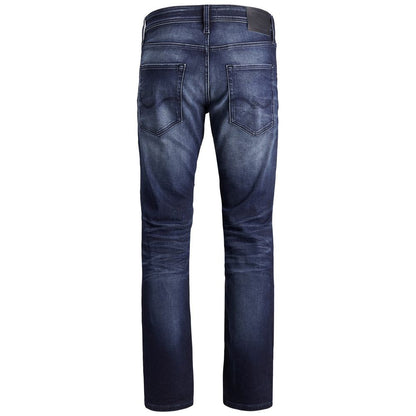 Jack Jones Blue Cotton Relaxed Fit Jeans
