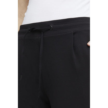 ICHI Black Polyester Casual Pants