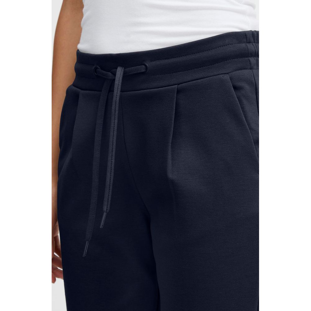 ICHI Blue Polyester Pant